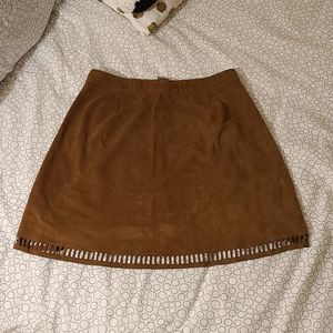 NWOT Boho Vegan Suede Skirt